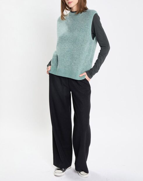 Pull sans manches en Laine & Alpaga mélangés vert