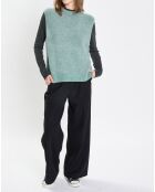 Pull sans manches en Laine & Alpaga mélangés vert