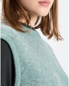 Pull sans manches en Laine & Alpaga mélangés vert