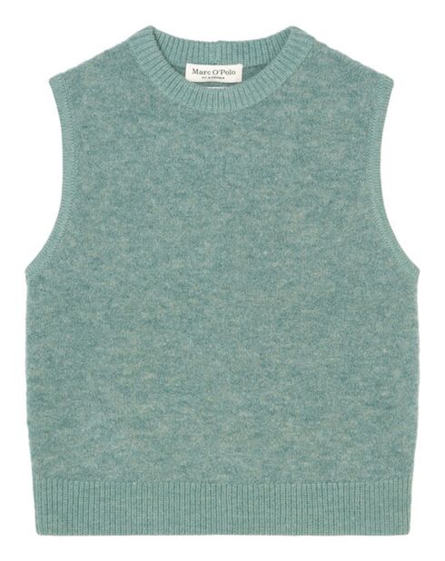 Pull sans manches en Laine & Alpaga mélangés vert