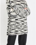 Pull en Laine & Alpaga mélangés noir/gris