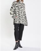 Pull en Laine & Alpaga mélangés noir/gris