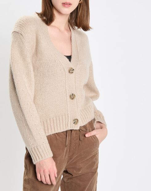 Cardigan en Laine mélangée beige