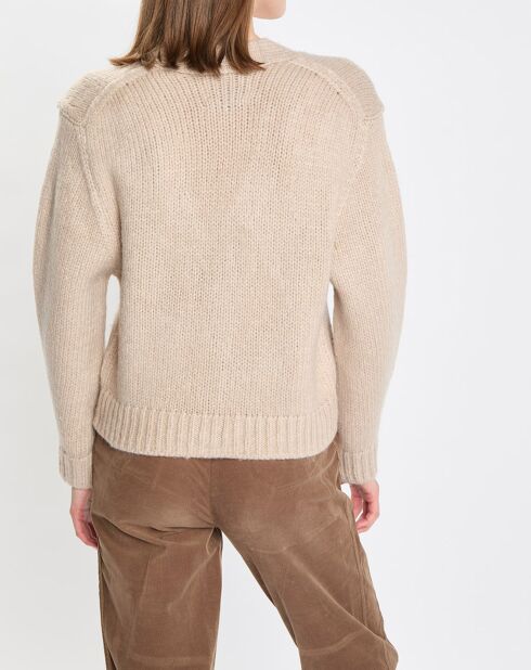 Cardigan en Laine mélangée beige