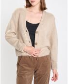 Cardigan en Laine mélangée beige