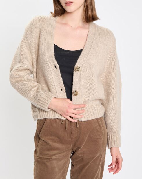 Cardigan en Laine mélangée beige