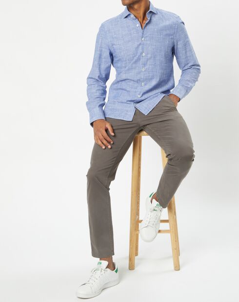 Pantalon Coton Bio Stig Tappered Leger gris foncé