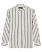 Chemise manches longues Rayée Poche blanc/noir