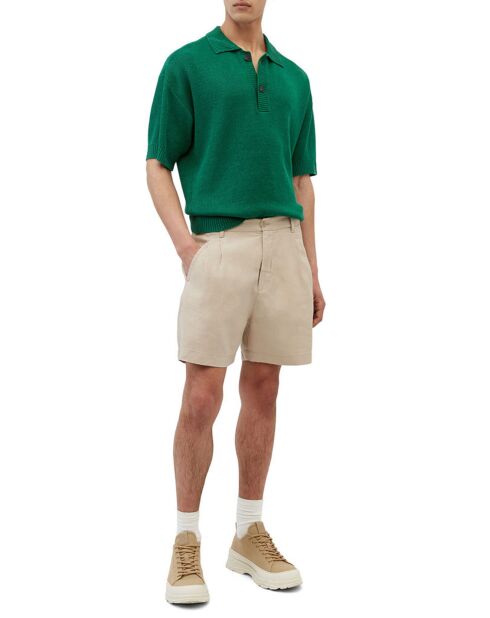 Beige korte broek van Lavsjo Pinces van 100% linnen