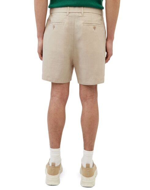 Beige korte broek van Lavsjo Pinces van 100% linnen