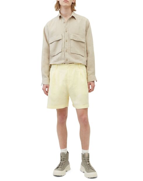 Lavsjo Shorts aus 100% Leinen gelbe Abnäher