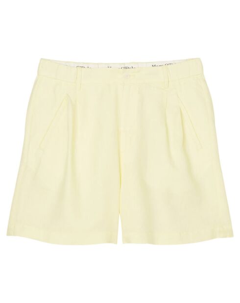 Lavsjo Shorts aus 100% Leinen gelbe Abnäher