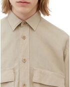 Surchemise 100% Lin manches longues Oversize West beige