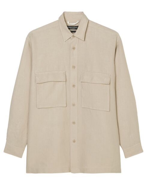 Surchemise 100% Lin manches longues Oversize West beige