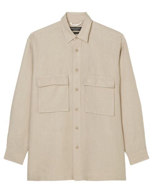 Surchemise 100% Lin manches longues Oversize West beige