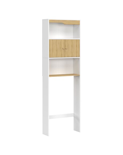 Armario especial sobre inodoro con armario blanco/madera - 58x19,5x178 cm