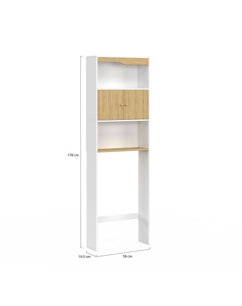 Armario especial sobre inodoro con armario blanco/madera - 58x19,5x178 cm