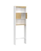 Armario especial sobre inodoro con armario blanco/madera - 58x19,5x178 cm
