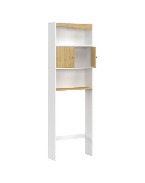 Armario especial sobre inodoro con armario blanco/madera - 58x19,5x178 cm