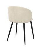 2 Chaises Léona en velours et pieds métal crème - 51x53x71 cm
