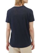 T-Shirt 100% Lin manches courtes Col Rond bleu marine