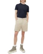 T-Shirt 100% Lin manches courtes Col Rond bleu marine