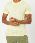 T-Shirt 100% Lin manches courtes Col Rond jaune