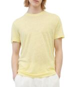 T-Shirt 100% Lin manches courtes Col Rond jaune