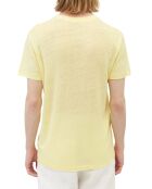 T-Shirt 100% Lin manches courtes Col Rond jaune