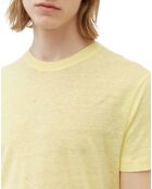 T-Shirt 100% Lin manches courtes Col Rond jaune