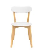 4 Chaises Frida pieds bois bois/blanc  - 46.5x53.5x79.5 cm