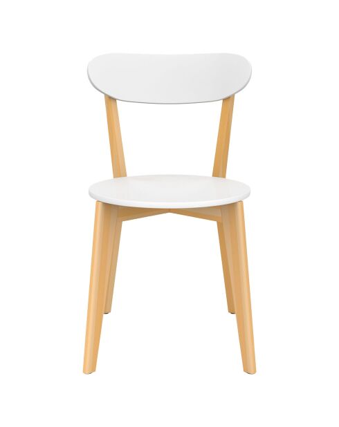 4 Chaises Frida pieds bois bois/blanc  - 46.5x53.5x79.5 cm
