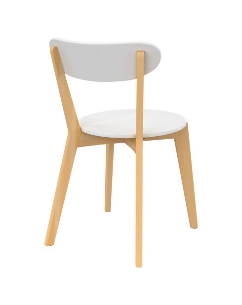 4 Chaises Frida pieds bois bois/blanc  - 46.5x53.5x79.5 cm