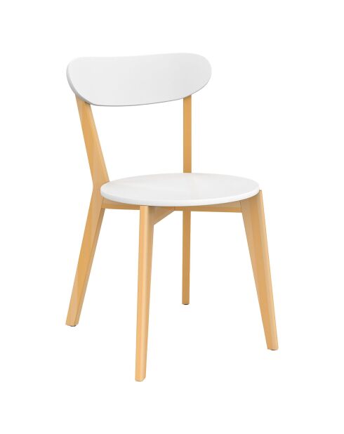 4 Chaises Frida pieds bois bois/blanc  - 46.5x53.5x79.5 cm