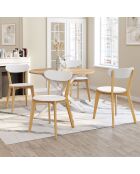 4 Chaises Frida pieds bois bois/blanc  - 46.5x53.5x79.5 cm