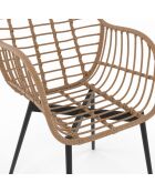 2 Fauteuils Cuba effet rotin et pieds métal imitation rotin - 51x60x80 cm