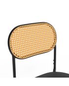 4 Chaises Clarisse dossier cannage noires - 46x49x80 cm