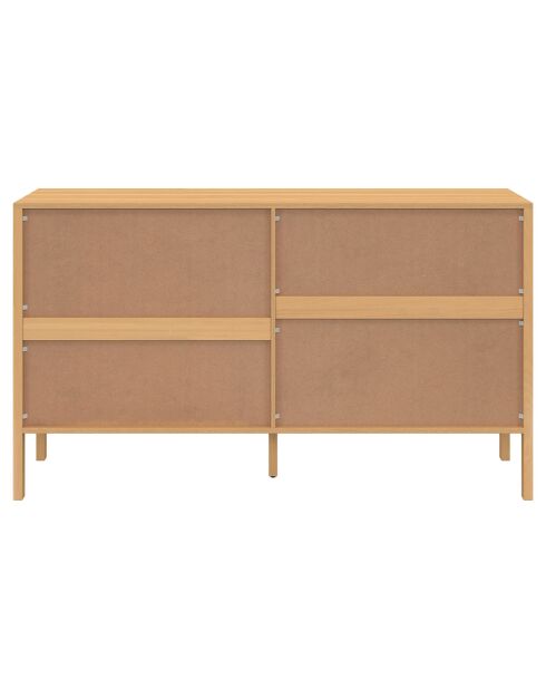 Commode Eve 6 tiroirs en cannage 140cm bois  - 140x40x80 cm