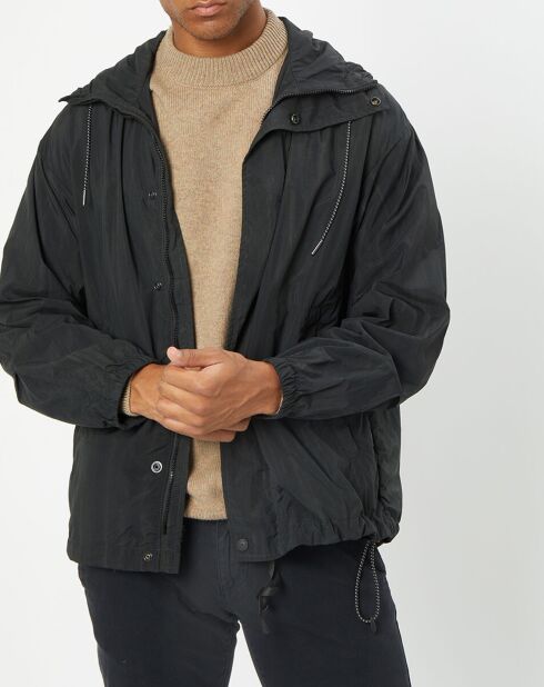 Coupe-vent imperméable à capuche noir