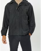 Coupe-vent imperméable à capuche noir