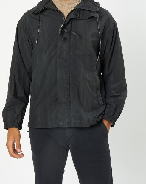 Coupe-vent imperméable à capuche noir