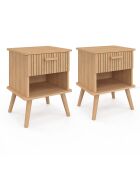 2 Tables de chevet Albane bois - 40x34x50 cm