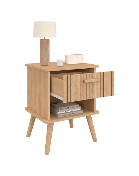 2 Tables de chevet Albane bois - 40x34x50 cm