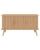 Buffet Faustine 3 portes effet lattes bois - 110x40x60 cm