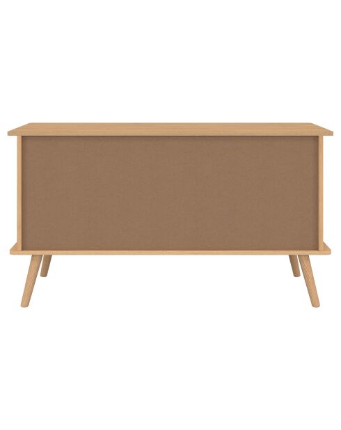 Buffet Faustine 3 portes effet lattes bois - 110x40x60 cm