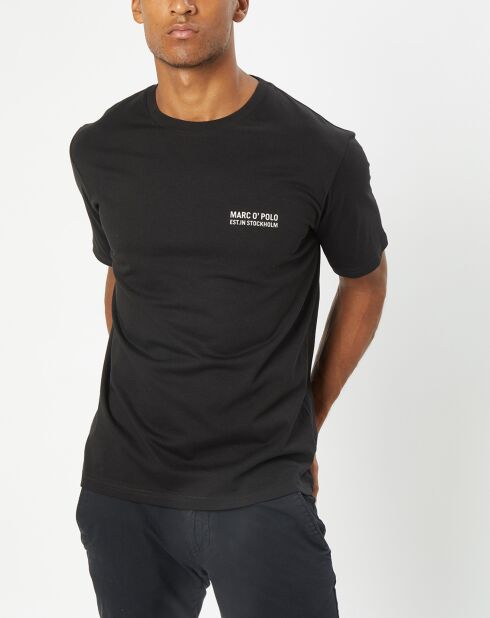 T-Shirt col rond logo poitrine noir