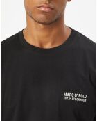T-Shirt col rond logo poitrine noir
