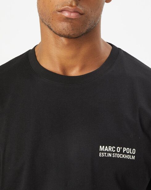 T-Shirt col rond logo poitrine noir