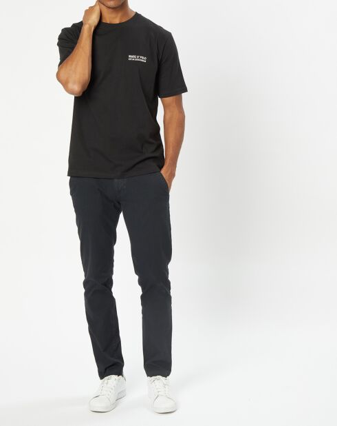 T-Shirt col rond logo poitrine noir