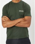 T-Shirt col rond logo poitrine kaki